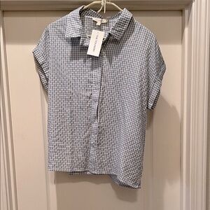 Grade and Gather Blue Checkered Casual Button Down Shirt